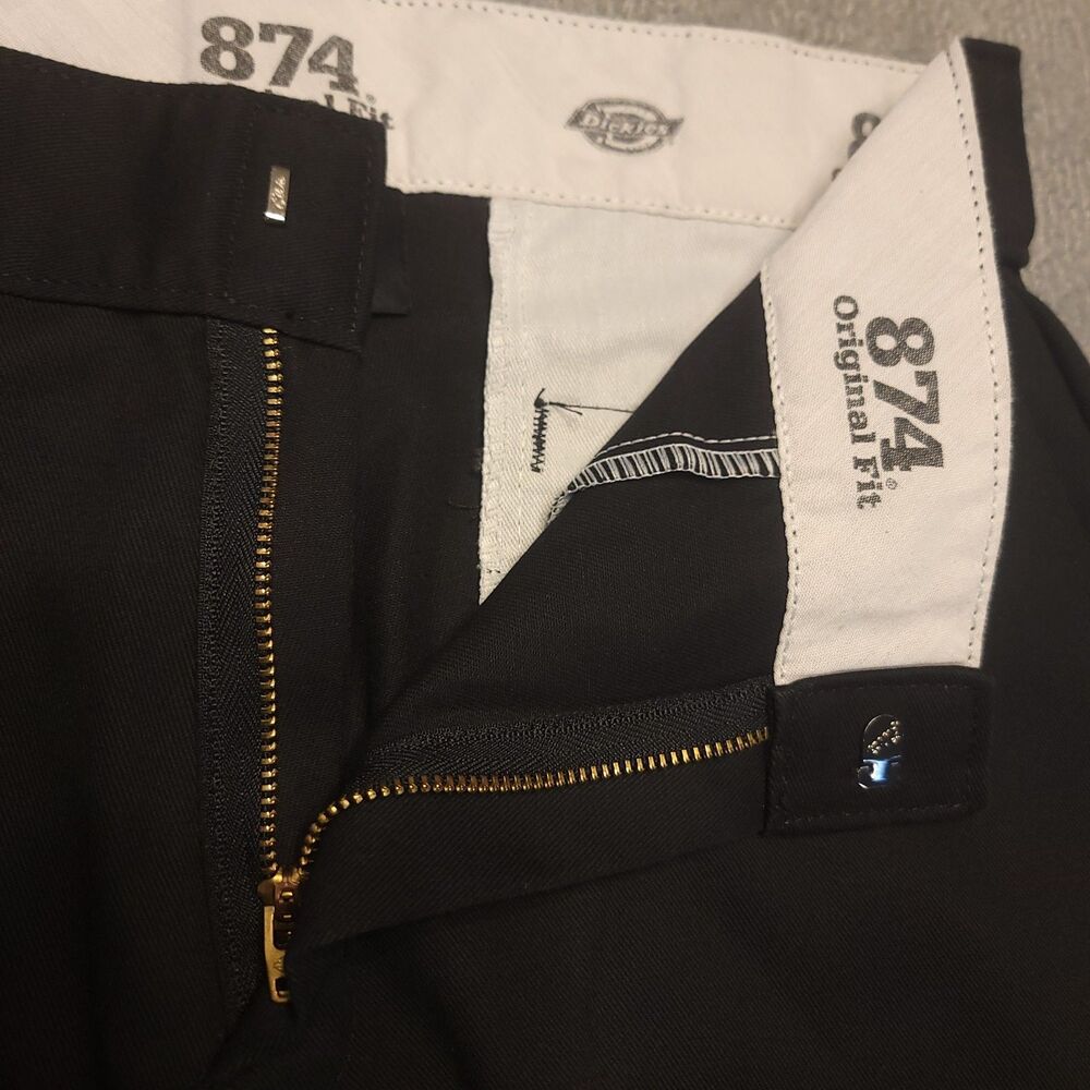 Dickies 874 Original Fit Mens Size 30x32 Work Pants Black Flat Front - Picture 7 of 10